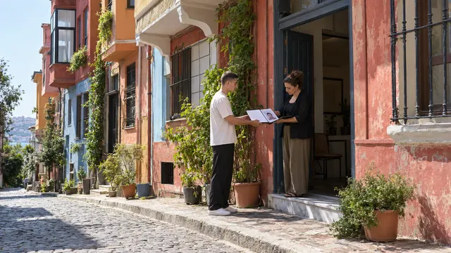 Oyunculuk başvurusu için sade bir duvar önünde gün ışığında telefonla doğal portre fotoğrafı çektiren aday