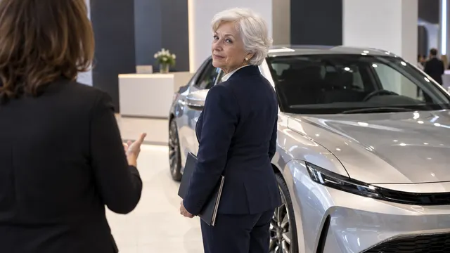 Fuar standında tanıtım malzemelerinin yanında duran ve ziyaretçilerle konuşan stant hostesi ile görevli ekip